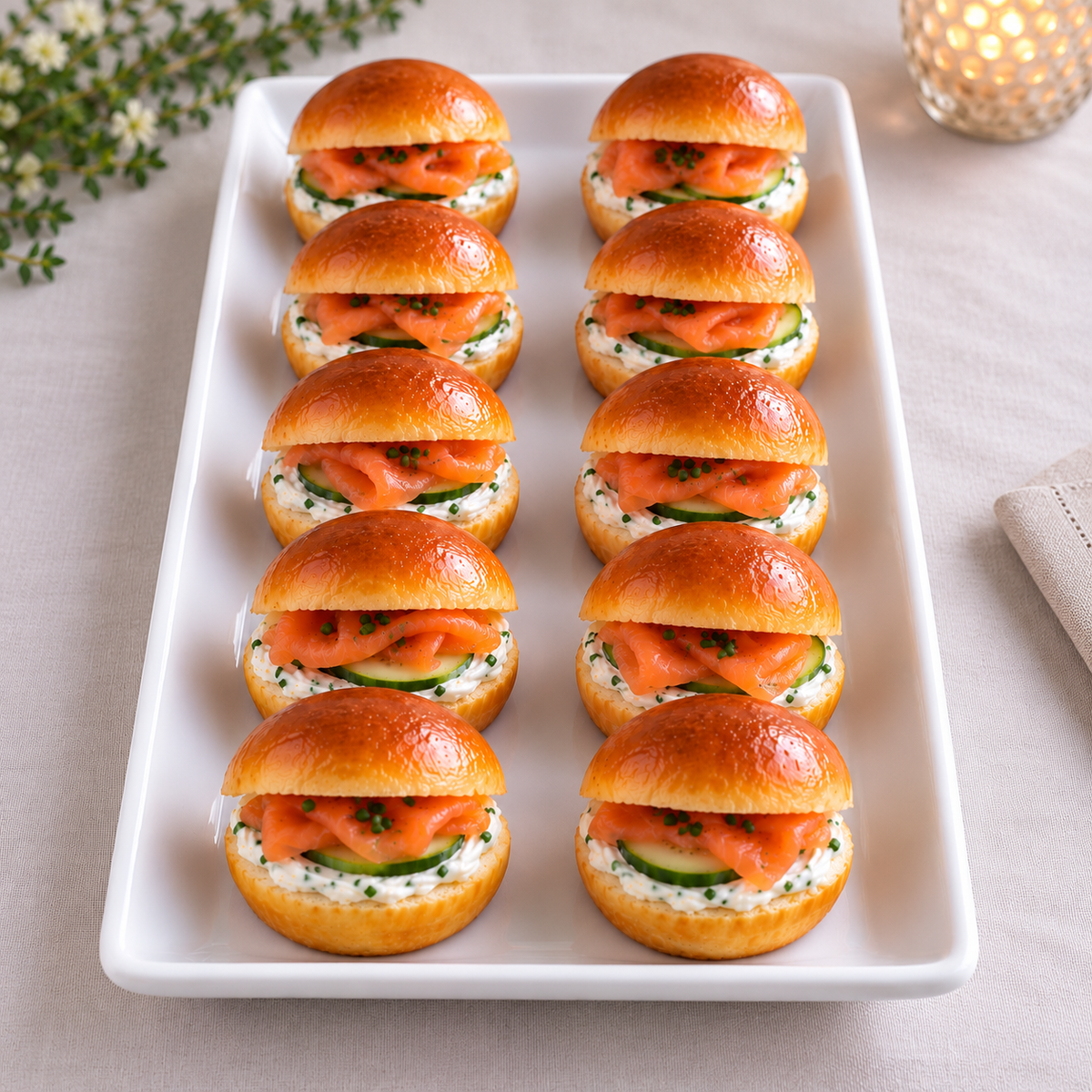 Mini burgers saumon