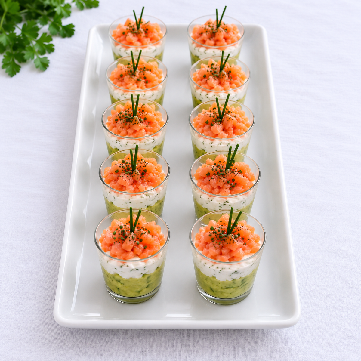 Verrines avocat saumon
