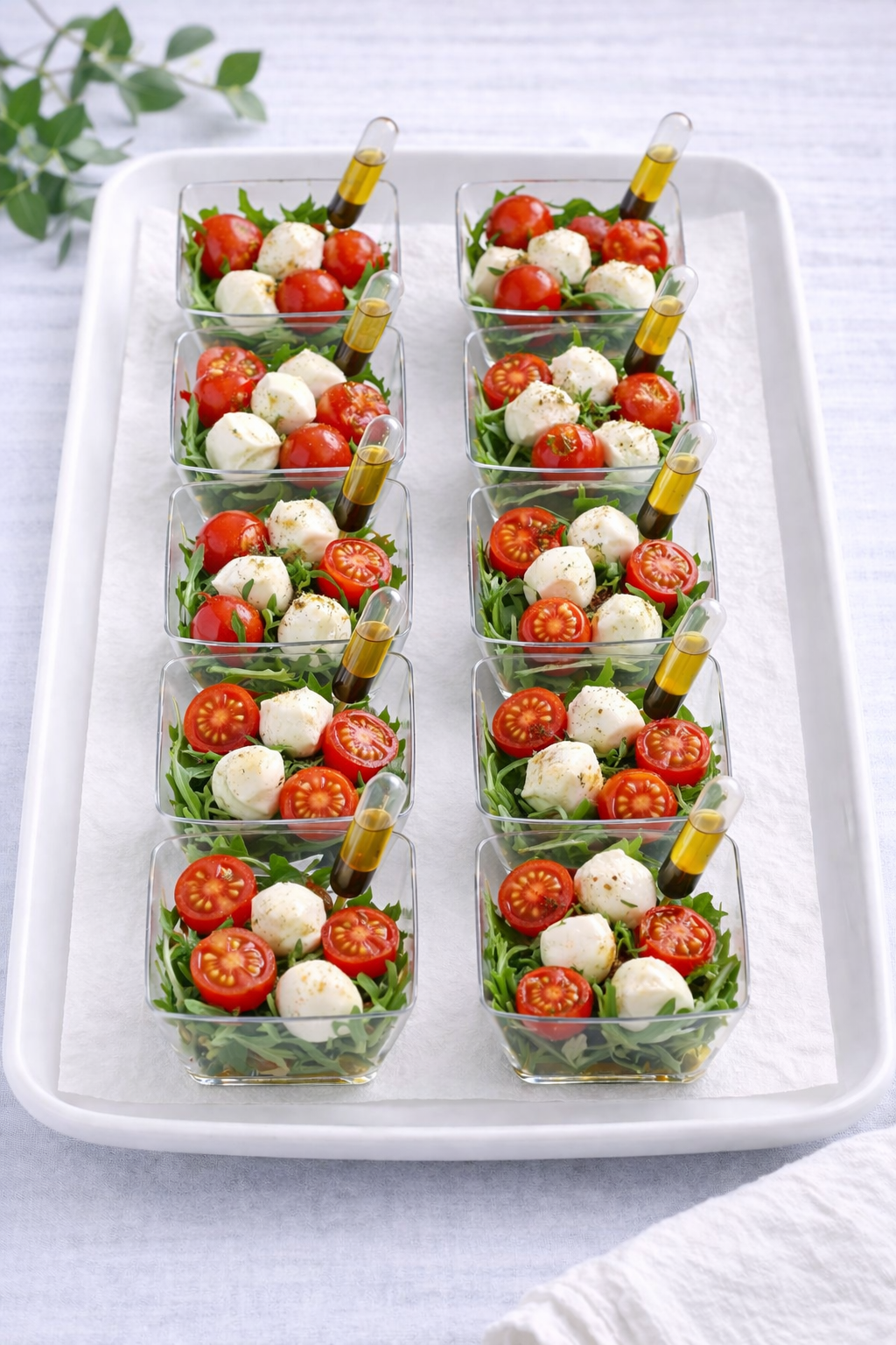 Verrines tomates mozzarella