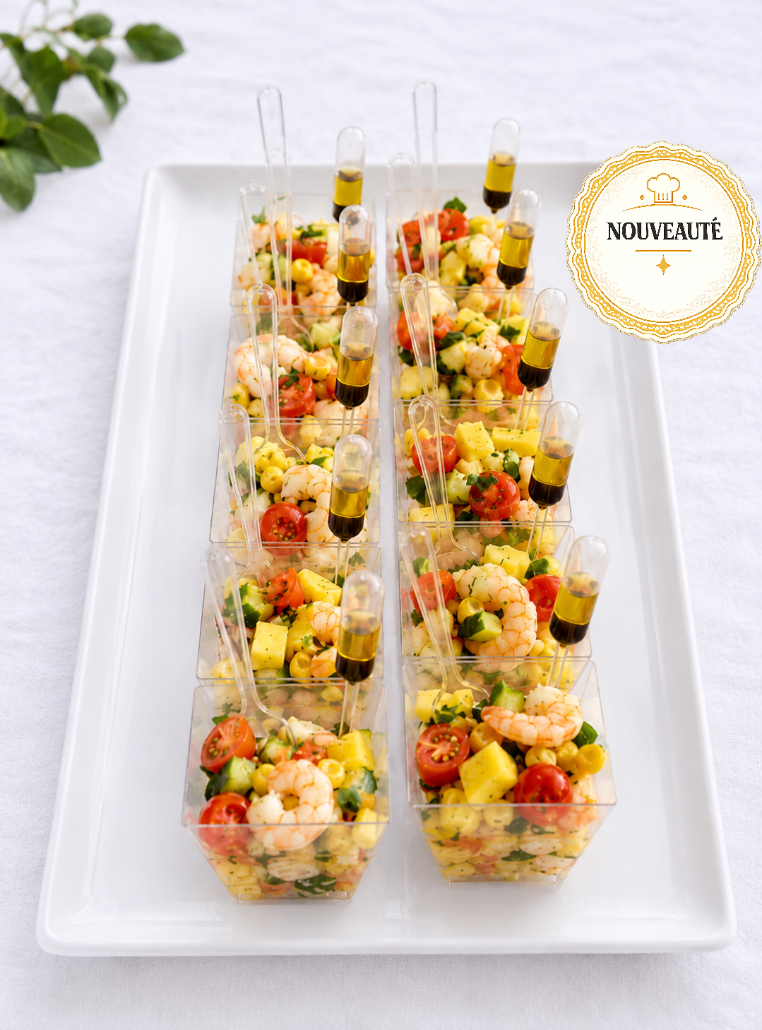 Verrines mangue crevettes
